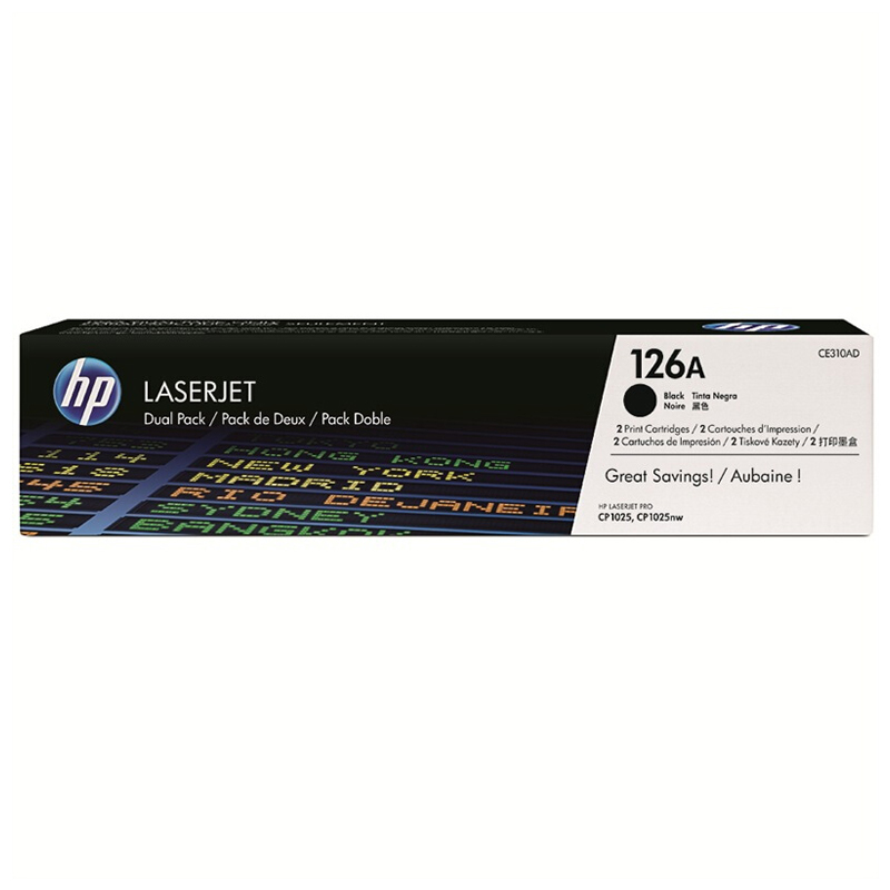 惠普(HP)CE310AD HP 126A 黑色激光打印硒鼓双套装适用于LaserJet CP1025/M175a