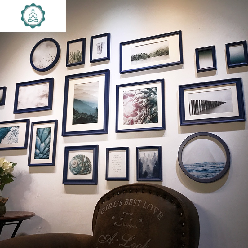 ins房间布置照片墙装饰免打孔墙壁 文化墙相框挂墙组合创意背景板 封