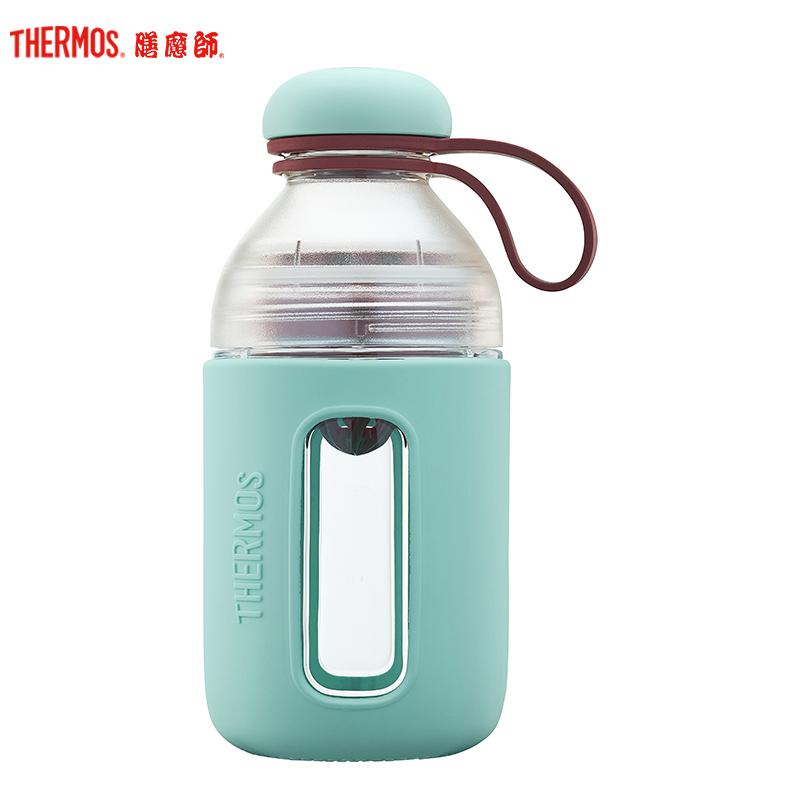 THERMOS膳魔师奶昔榨汁杯男女学生随手杯430ML户外便携塑料运动杯 塑料杯 TCSE-400 绿色 430ml