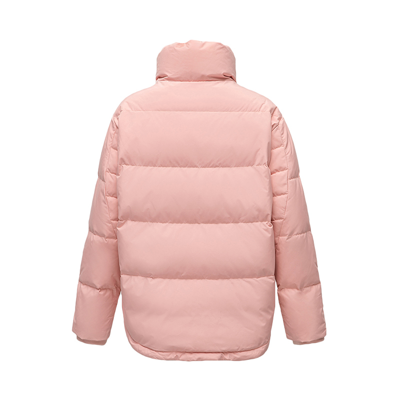 李宁短款短羽绒服女士新款训练系列冬季立领宽松白鸭绒运动服