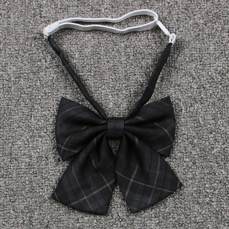 [碳灰格小物]成品布日系JK制服领结衬衫领带校服裙领花蝴蝶结 中牌碳灰 平角领花