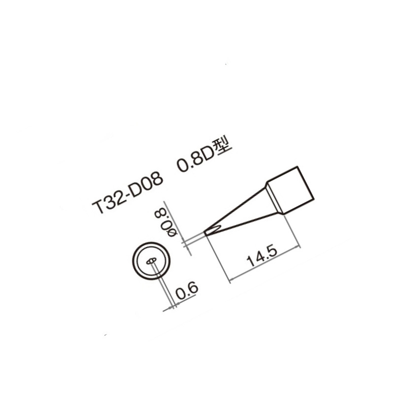 原装进口HAKKO(白光) FX890专用焊嘴一字(扁平)型 T32-D08 不涉及维保