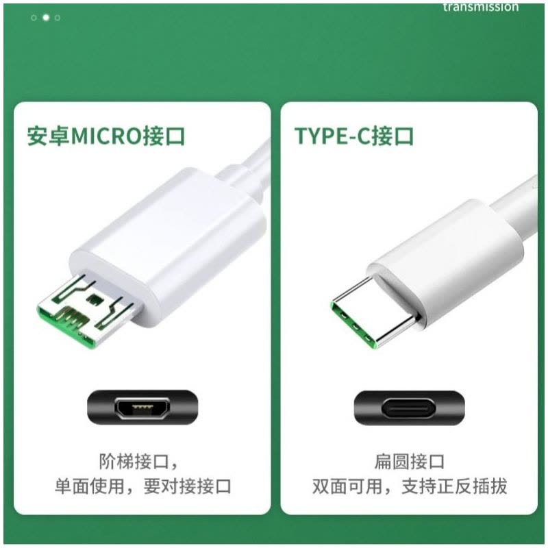 适用oppo闪充充电器r9r11r15r17reno数据线a11|[R17系列通用] 闪充[1.5米-2条]图片