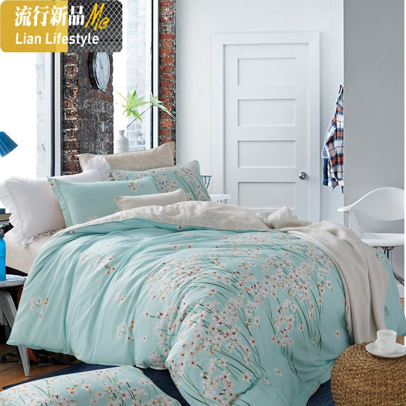 家纺北欧乡村斜纹床上四件套棉1.2米1.5m棉双人韩式碎花床品 三维工匠
