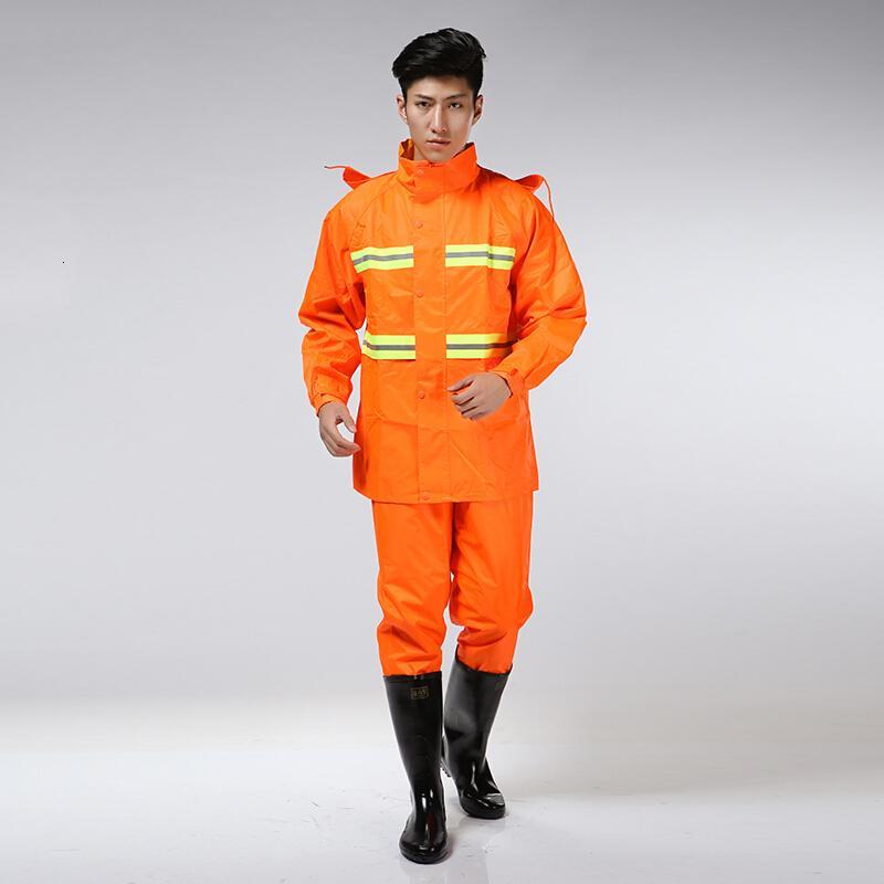 18新款时尚反光雨衣保安巡逻雨衣雨裤加厚套装男交通环卫消防骑行雨衣