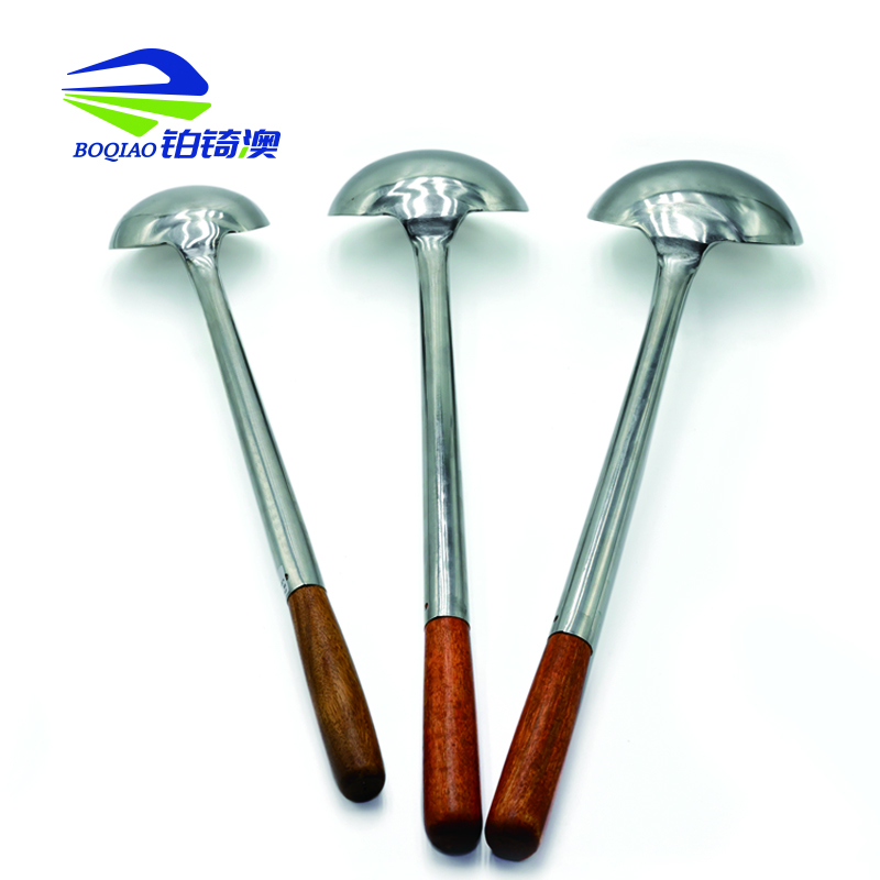 铂锜澳不锈钢木柄炒勺手勺 个高清大图