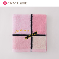 洁丽雅(Grace)洁丽雅礼·物毛巾 洗脸巾(110G/条,72*34cm)柔软吸水成人全棉蝴蝶结提花洗脸毛巾单条装 红