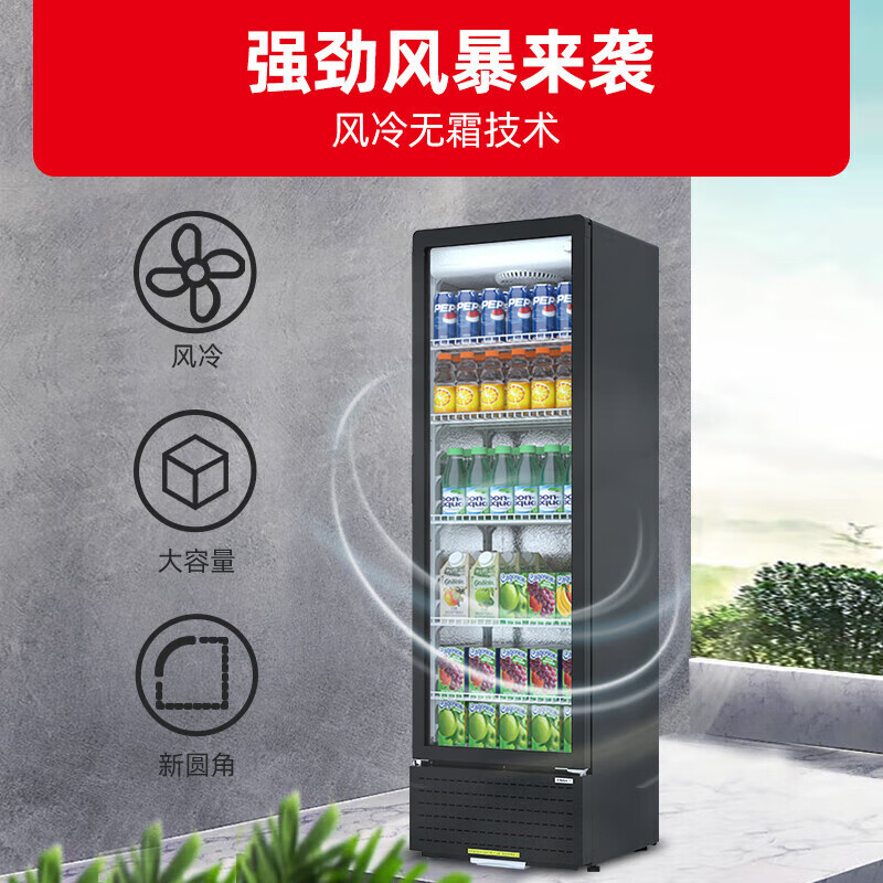 星星(XINGX)LSC-230WYP商用展示柜风冷无霜一级能效侧开门立式展示啤酒饮料柜冷藏柜冰柜超市水果蔬菜保鲜柜