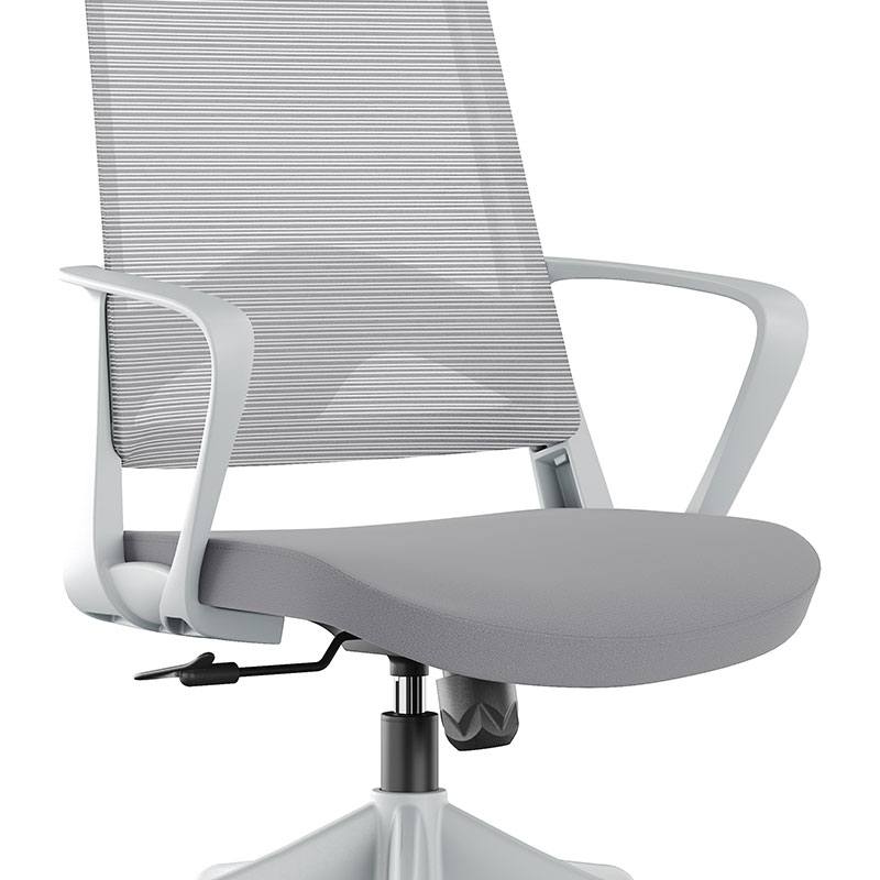 初嘉CJ-7147办公椅转椅电脑椅网布学习椅高背职员椅 灰框高清大图
