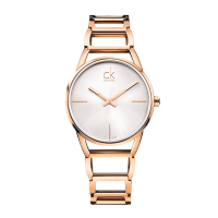 卡尔文·克莱恩(Calvin Klein)ck手表 STATELY系列玫瑰金镂空石英金属表带女士石英表 K3G23626