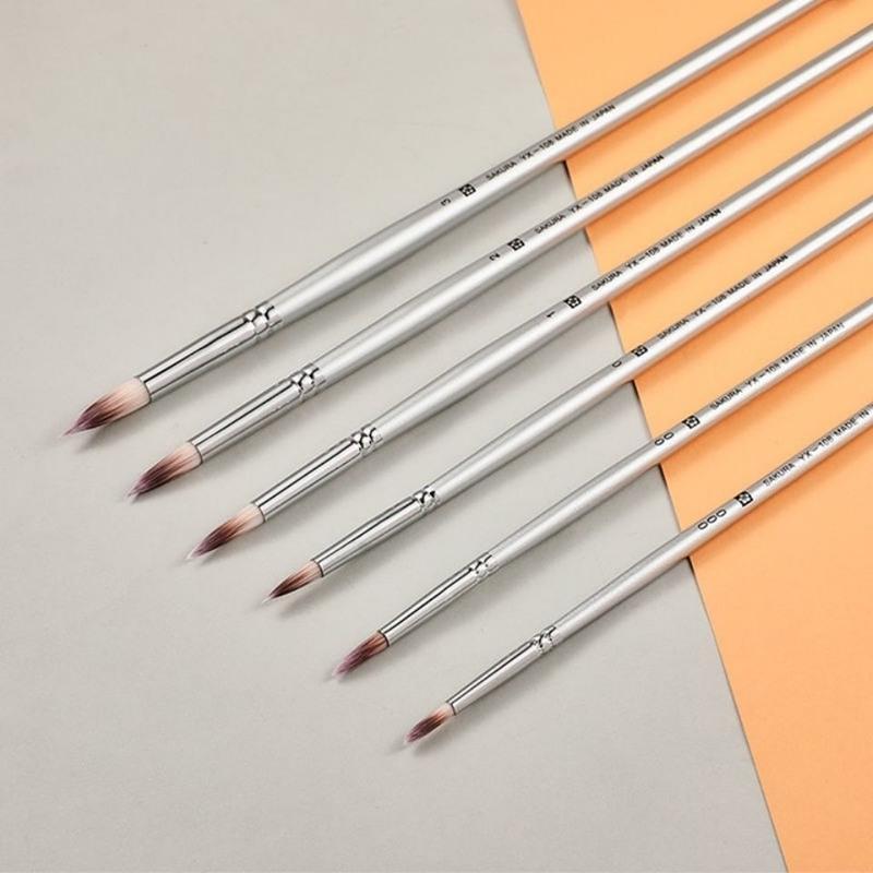 樱花水彩笔尼龙水彩笔水粉水彩丙烯油画水彩笔套装手绘尖头尼龙笔单支