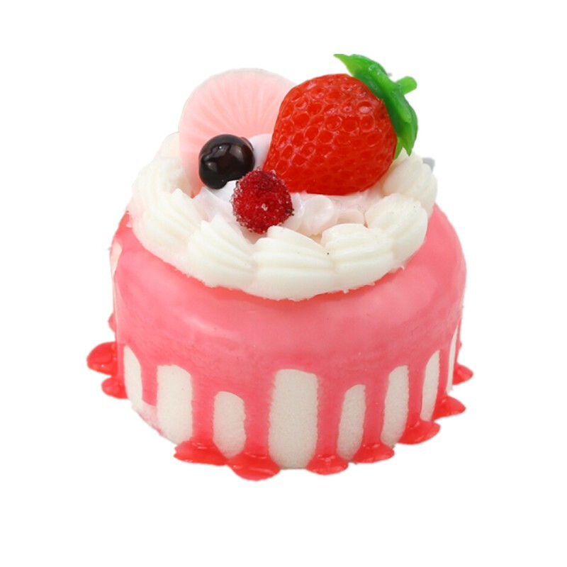 蛋糕模型假水果甜品假面包拍摄婚礼饰品道具圆形奶油水果蛋糕粉色参数