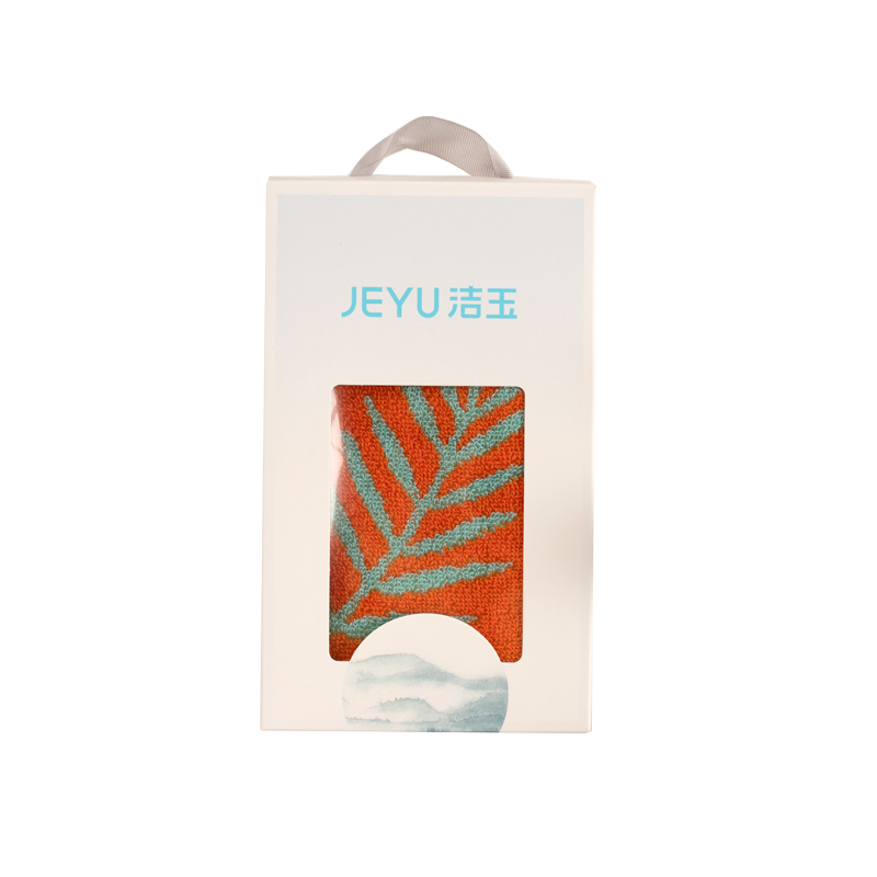 洁玉 叶语精梳棉提花毛巾单条盒装 J5057-A 桔色