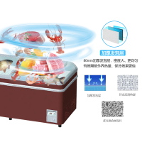 海容（hiron）卧式冰柜商用 玻璃门展示冷冻冷柜雪糕柜 超市组合柜 -23℃超低温柜内置灯颜色随机 675升智能化霜
