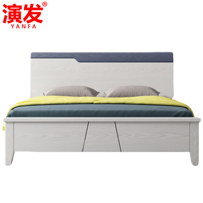 演发 橡木床+床垫 1.5米 套高清大图