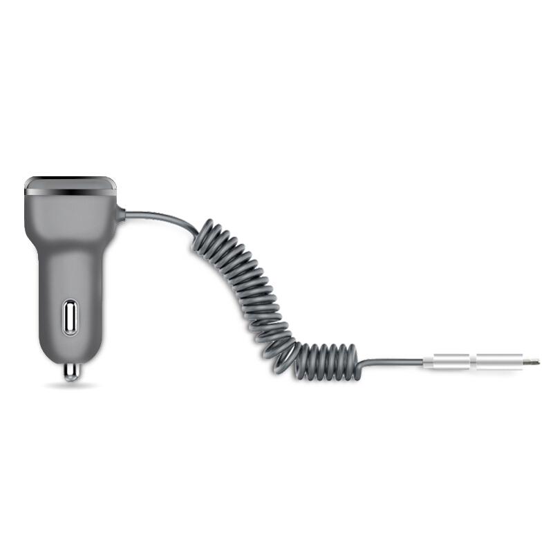 先科(SAST)AY-T52S 12-24V 多功能带线车载充电器 灰色