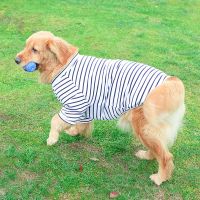 大狗狗衣服春秋夏款夏季薄款哈士奇金毛犬萨摩耶中大型犬拉布拉多 黑白条纹薄款 3XL(建议18-26斤)
