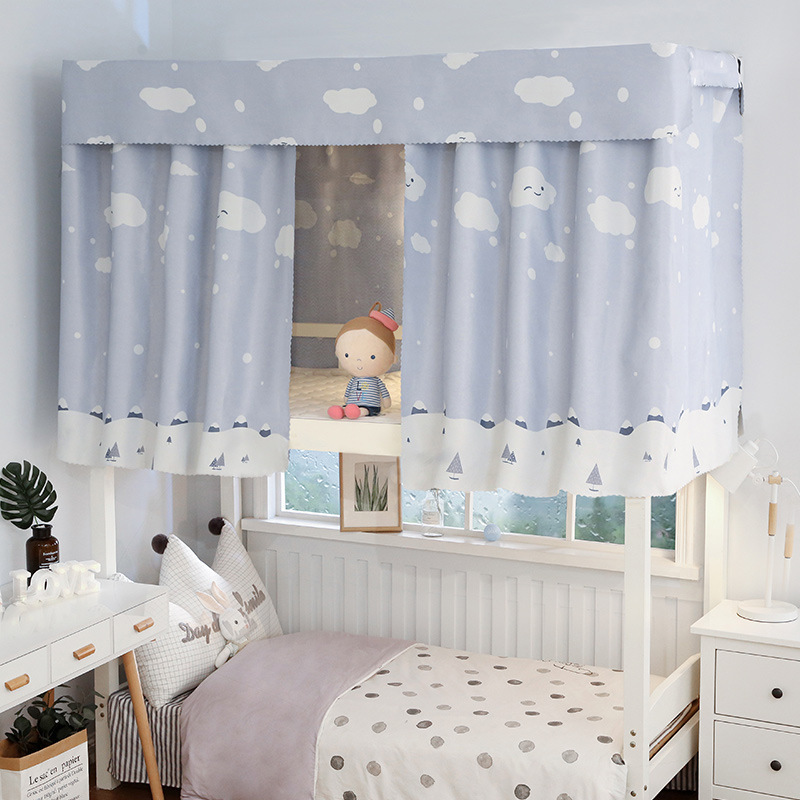 大学生加厚床帘 大学女寝室上铺下铺宿舍遮光布 简约物理遮光帘