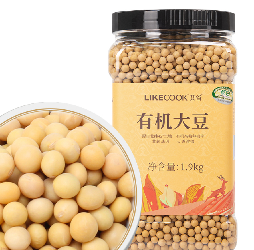 艾谷有机大豆1.9kg 大罐装 可打豆浆