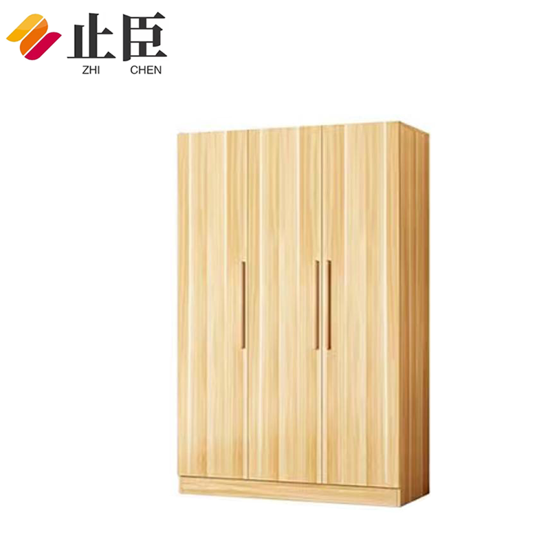 止臣 衣柜 办公家具简约现代衣柜经济型组装衣柜人造板简易出租房衣柜成人卧室衣柜 三门