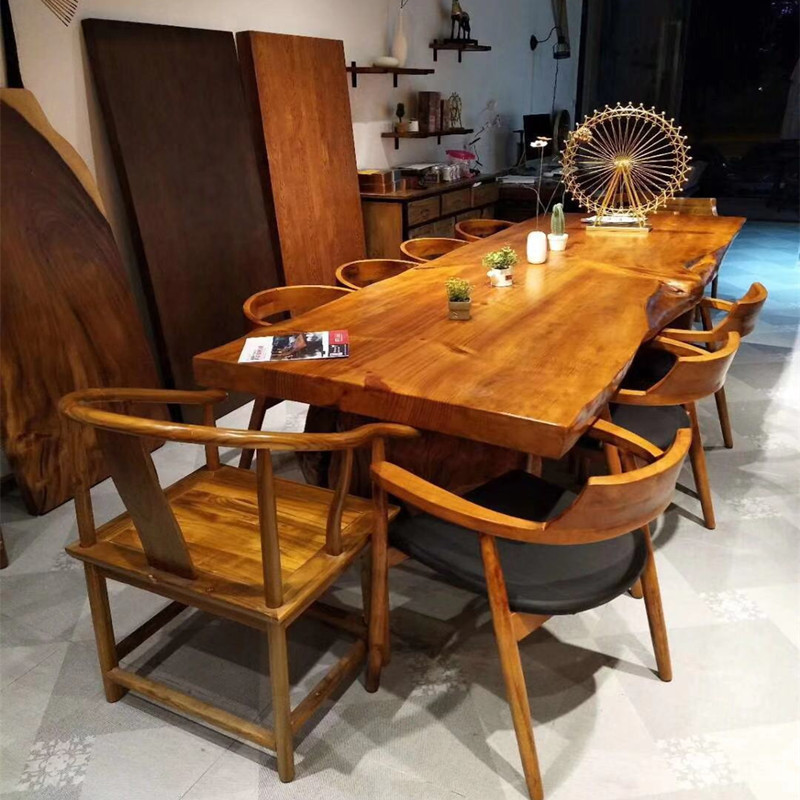 木板闪电客大板木原木茶桌不规则松木桌面板台面板自然边吧台整板