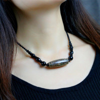 玛瑙坠九眼天珠挂件饰品玉髓饰品 情侣款短款项链配饰送女朋友七夕情人节礼物