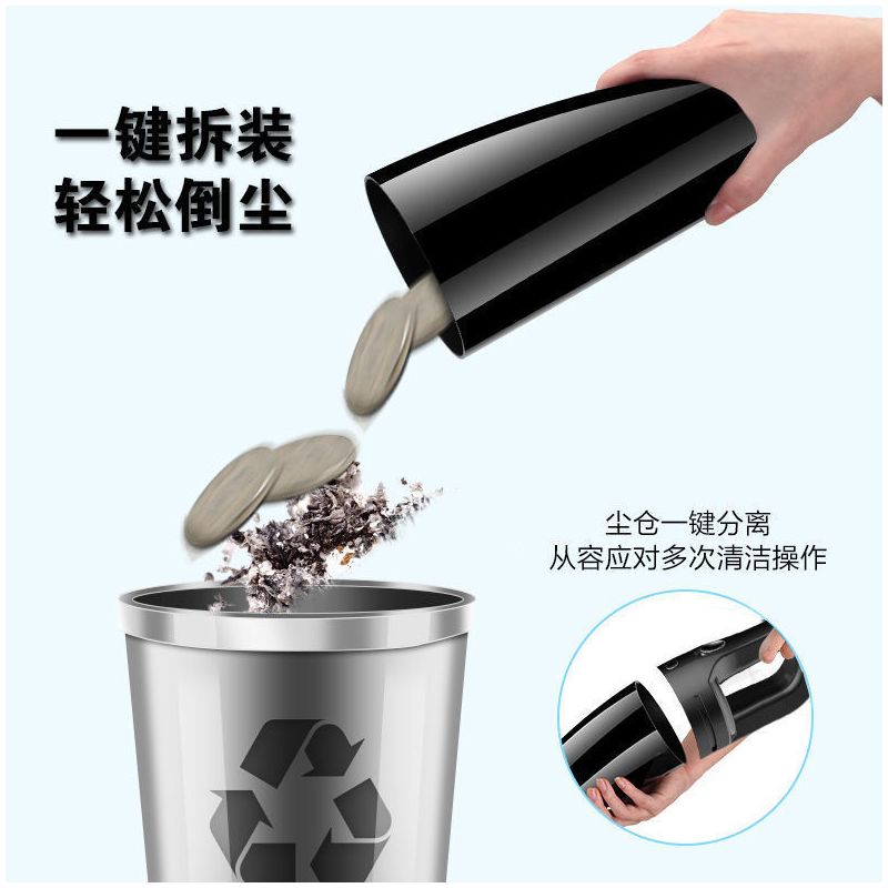 车载吸尘器无线充电车用家用强力大功率两用汽车专用小型迷你车内|[无线充电款]+大吸力+五配件