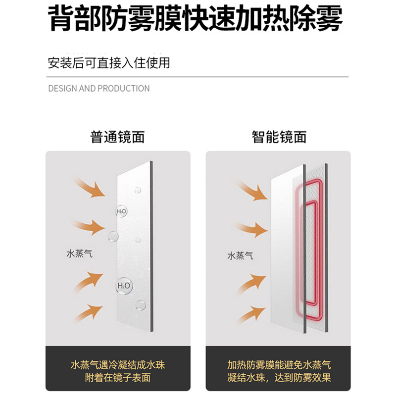 (送入户安装)汉德斯科卫浴柜免漆实木浴室柜组合套装一体陶瓷盆吊柜挂墙式智能镜柜卫浴柜卫生间洗漱台洗手盆洗脸盆柜