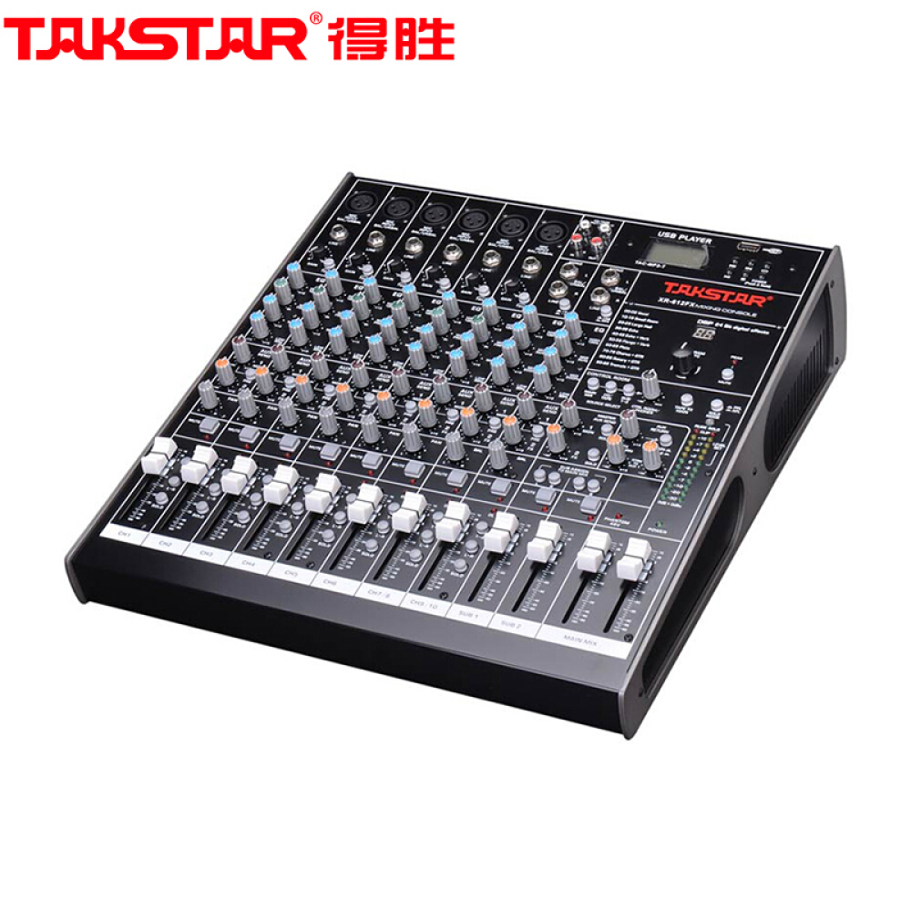 得胜（TAKSTAR） XR-612FX 12路调音台 100个预设 6个XLR和 TRS平衡 输入接口