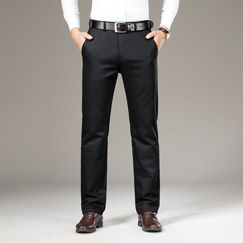 金盾(KIN DON)正品莫代尔休闲裤男裤子中年男士直筒中高腰长裤宽松秋冬季商务男裤图片