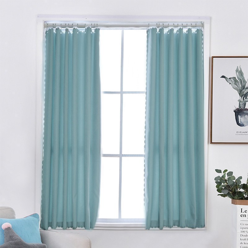 家柏饰(CORATED)窗帘免打孔安装北欧简约现代卧室客厅出租房遮光隔热简易小短窗帘 深蓝色 宽3*高1.8米双开送杆『适合窗宽210-260厘米』