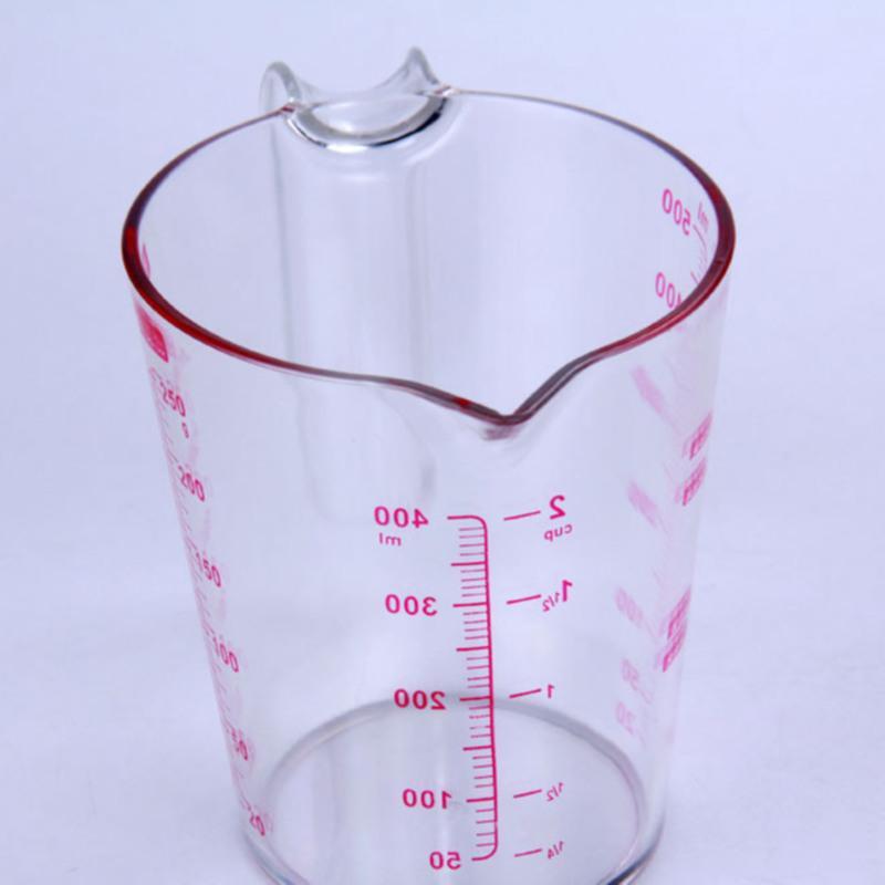量杯 高档透明刻度杯子烘焙量盅 非量勺 家用厨房计量杯250 500ml [带盖]奶茶量杯[500毫升]