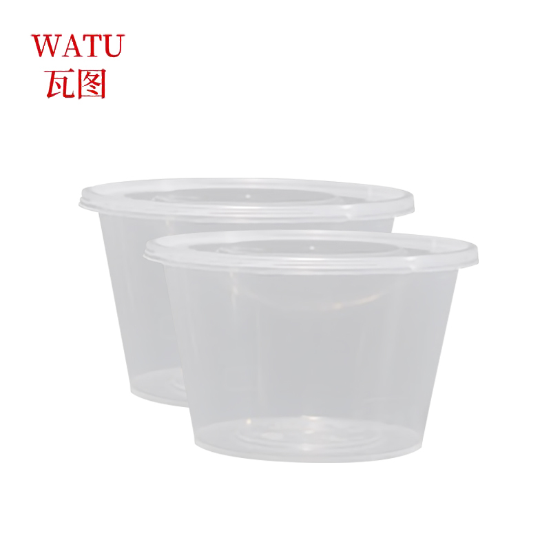 瓦图 一次性饭盒快餐外卖打包盒PP塑料餐盒圆盒1000ml 300个装高清大图