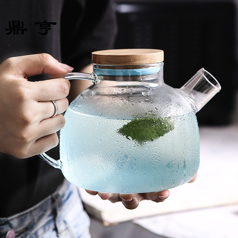 鼎亨玻璃套装优雅家用简约带过滤泡水果花茶壶杯英式下午茶茶具