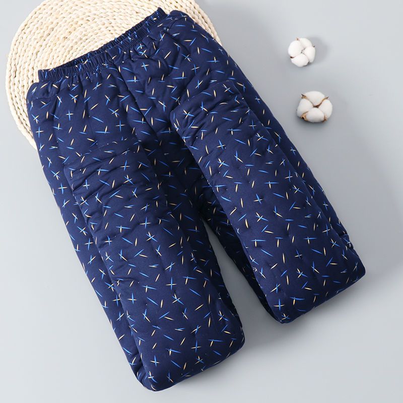 棉花手工加厚棉裤 男中老年人保暖裤子 爸爸夹棉高腰冬季特厚