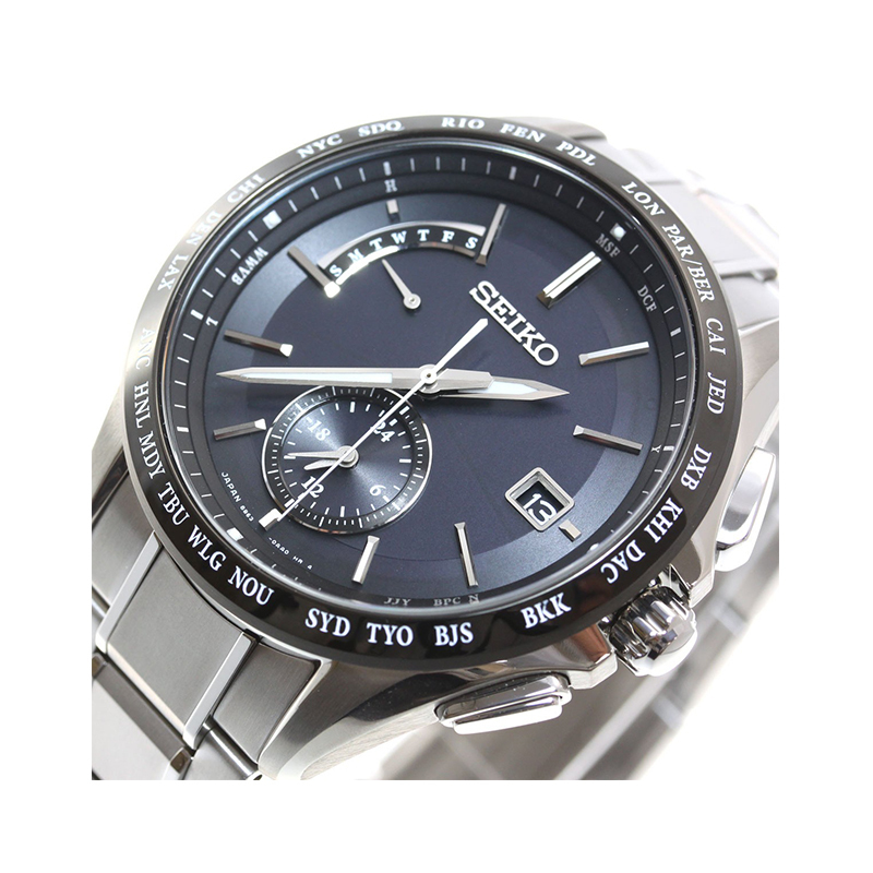 精工(SEIKO) BRIGHTZ SAGA系列SAGA233光动能男表6局电波接收防水功能日历日韩品牌男士石英表