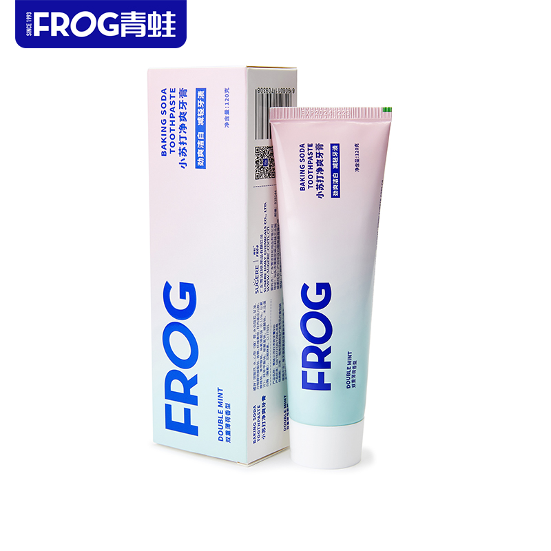 青蛙 小苏打劲爽牙膏 GH930 120g *2支小苏打牙膏亮白牙齿 净白 温和呵护口腔 清新口气 微米小苏打牙膏