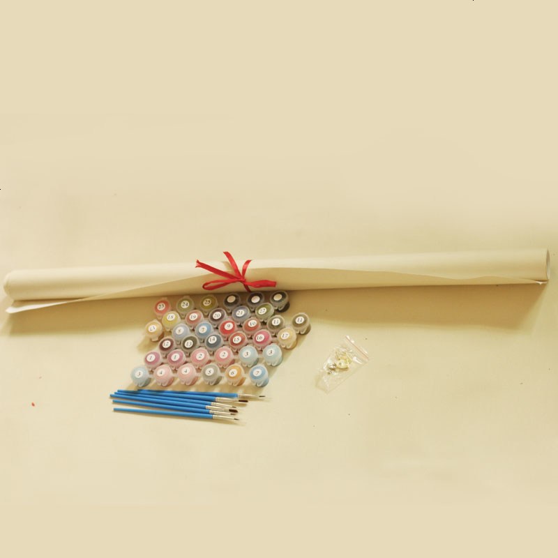 diy数字油画手绘风景卧室书房客厅装饰油彩画 紫气东来