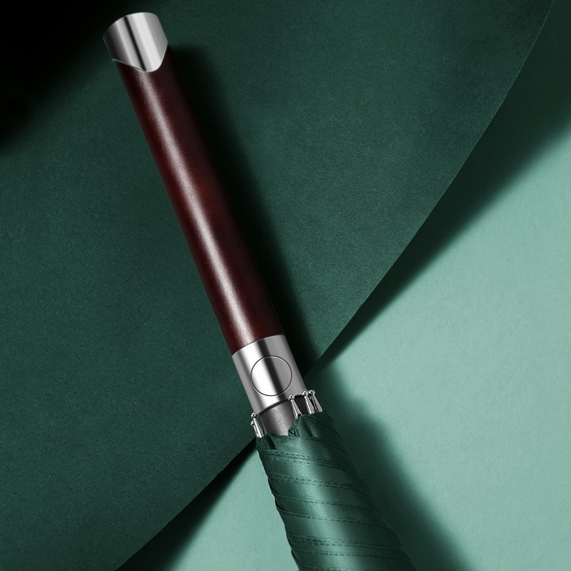 美度实木柄双人晴雨伞自动开长柄伞加大加固男士商务雨伞M1150