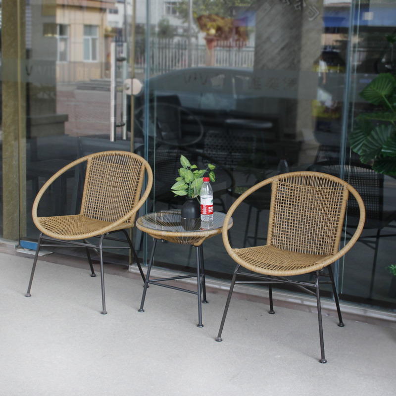 阳台藤椅三件套庭院露天户外桌椅茶几组合腾椅子室外休闲咖啡厅定制原