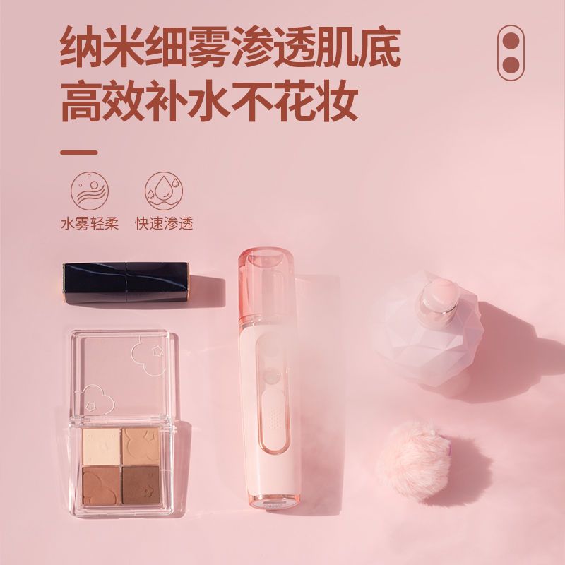 双孔纳米喷雾补水仪脸部美容仪喷雾器冷喷蒸脸器便携式充电加湿器 单喷补水仪粉 可喷矿泉水