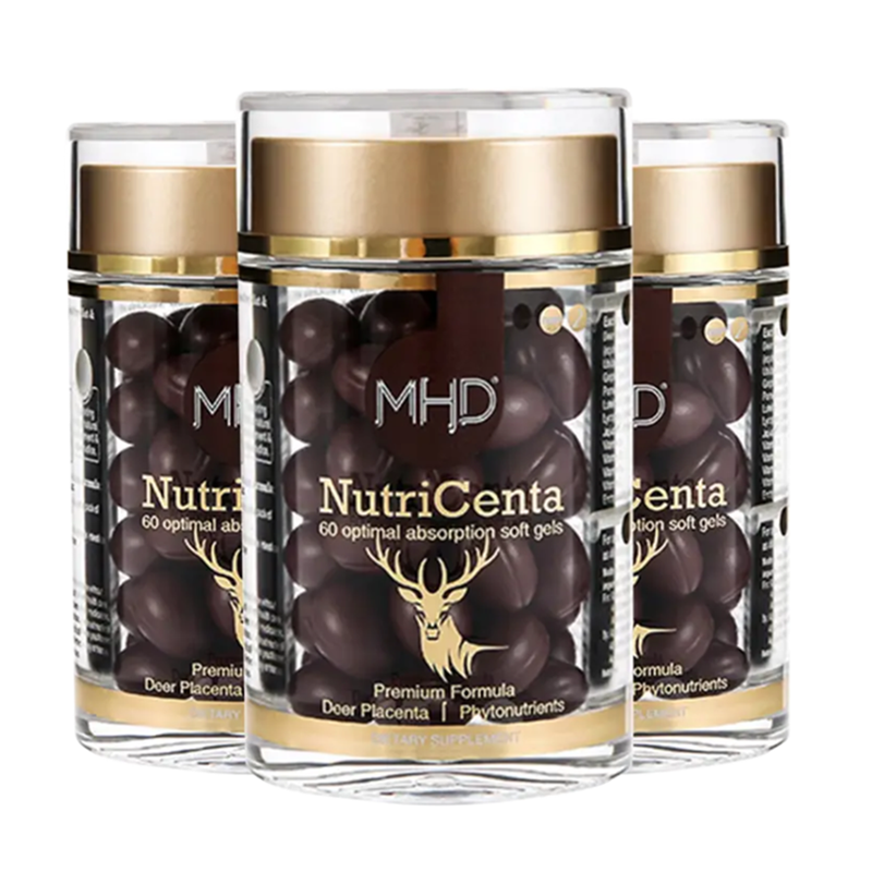 3瓶装官方授权新西兰直邮mhd鹿胎盘素胶囊60粒温开水送服700鹿产品