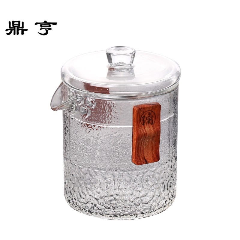 鼎亨花茶具加厚耐高温玻璃泡茶壶绿茶过滤茶壶配两杯家用茶具套装