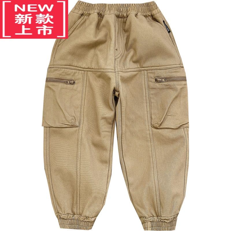 可莉允2022新款冬装长裤男童工装裤童装大童保暖裤子儿童加绒加厚休闲裤图片