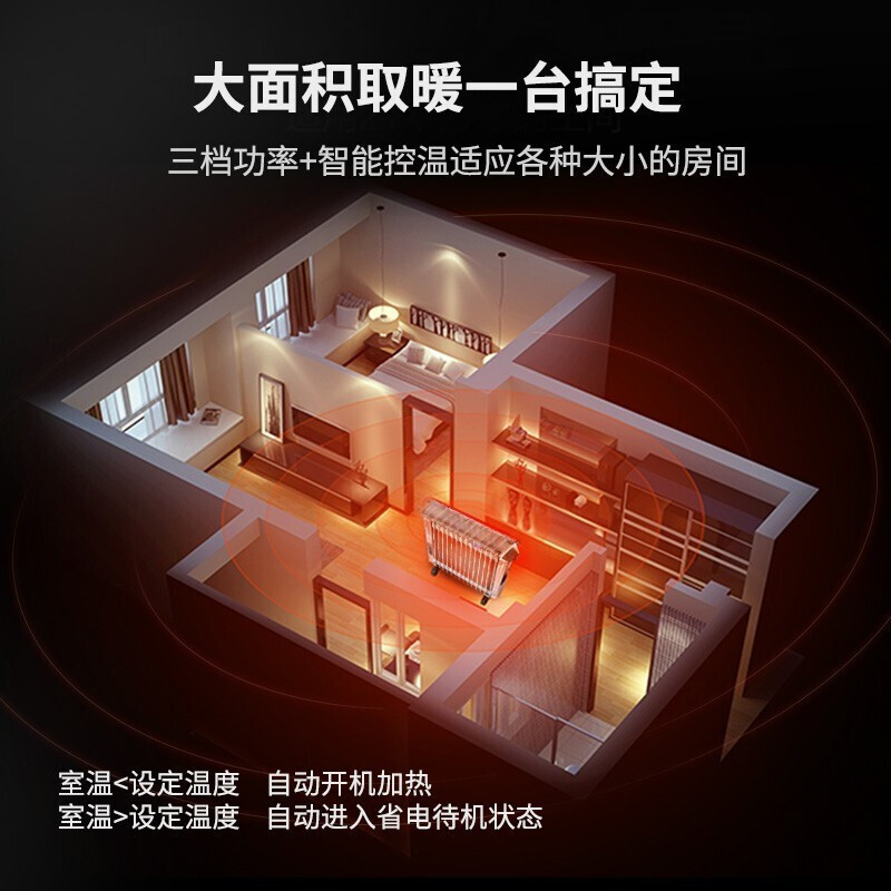 先锋(SINGFUN)取暖器油汀家用15片热浪片体全屋升温加热器烤火炉暖气片大面积取暖 DYT-SS9