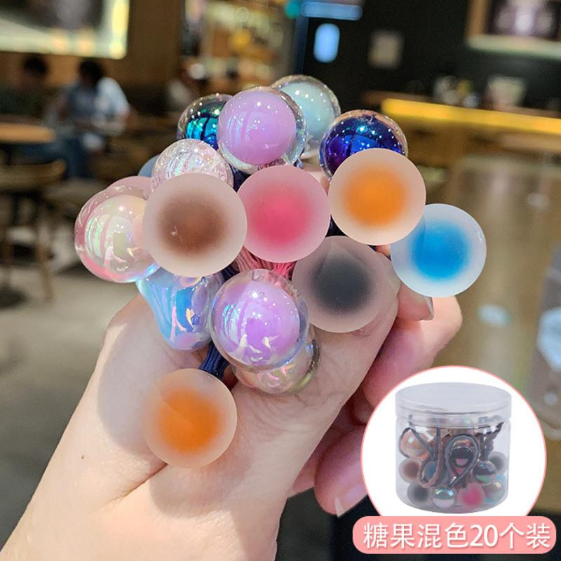 儿童发绳可爱小皮筋绑发不伤发韩版女宝宝扎头发小号发圈头绳头饰 糖果色混色20个