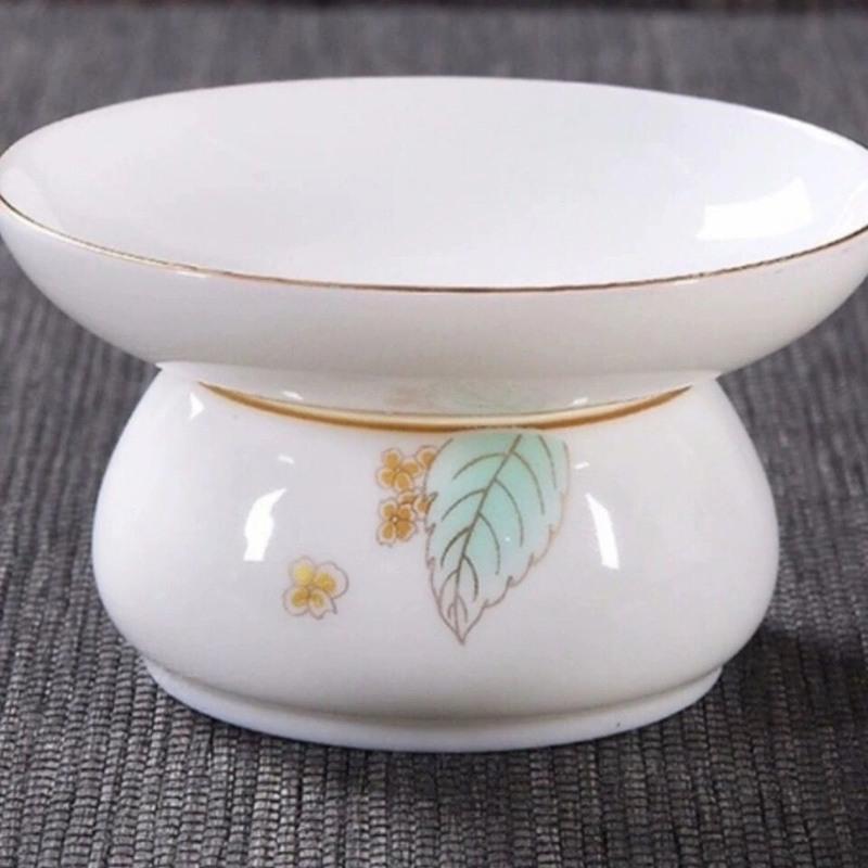 羊脂玉白玉陶瓷三才盖碗泡功夫茶碗茶杯海滤家用会客厅整套茶具 羊脂