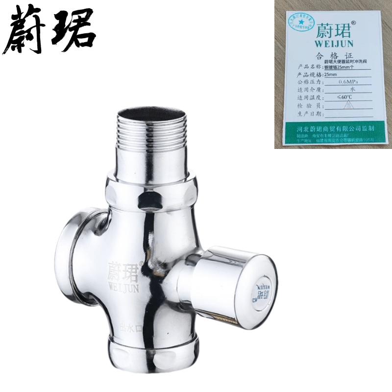 蔚珺大便器延时冲洗阀铜镀铬25mm个
