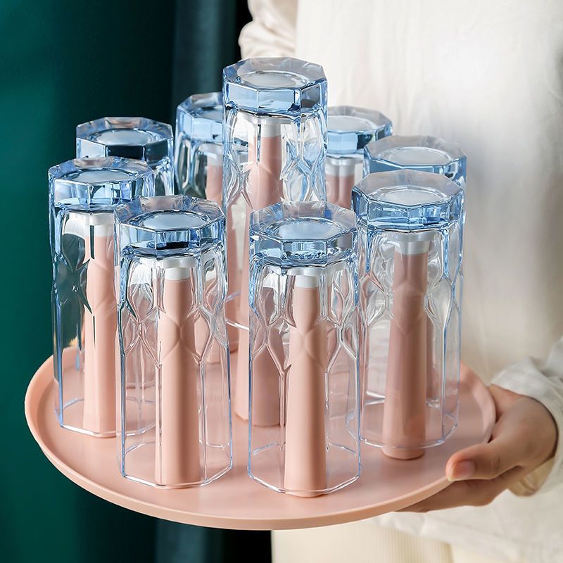 玻璃杯置物架杯子沥水架咖啡杯架子倒挂马克杯子托盘放杯子的架子圆形