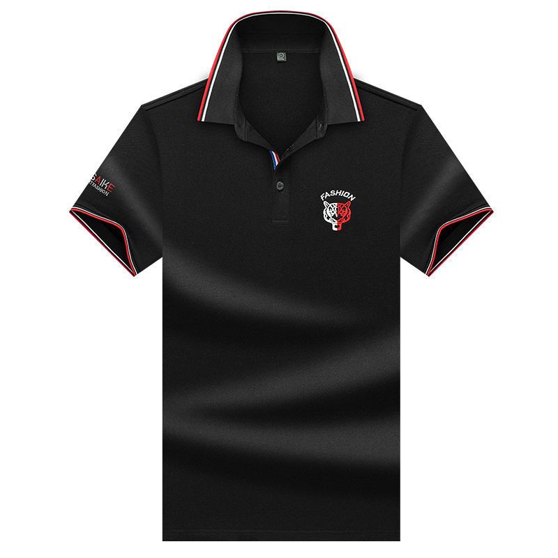 梵克公牛夏季薄款男士polo衫短袖刺绣老虎头翻领纯色青年商务休闲丅桖